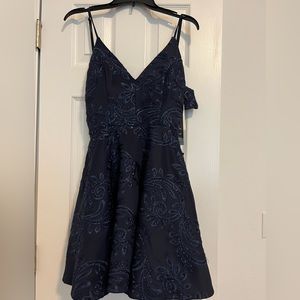 Navy blue party dress. Great for a wedding or a prom!